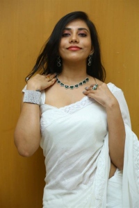 Actress Madhumitha White Saree Images