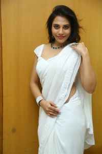 Actress Madhumitha White Saree Images