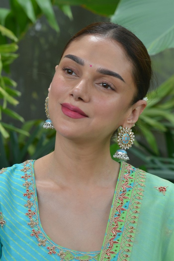 Actress Aditi Rao Hydari New Stills Maha Samudram Movie Promotions 4353