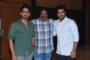 Siddharth, Anil Sunkara, Sharwanand @ Maha Samudram Pre Release Event Stills