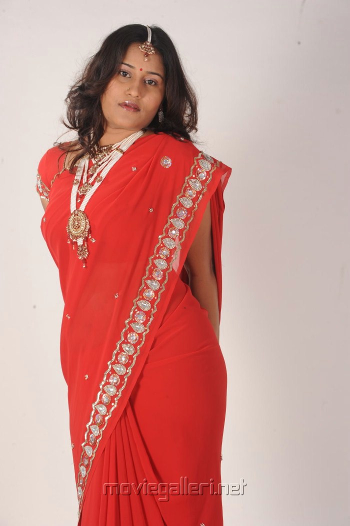 Actress Mahathi Hot Red Saree Photo Shoot Stills 6727