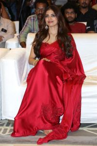 Actress Malavika Mohanan Red Saree Pics @ Thangalaan Pre Release