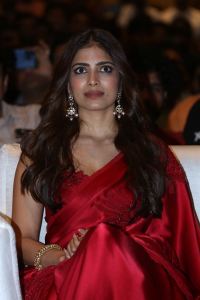 Actress Malavika Mohanan Red Saree Pics @ Thangalaan Pre Release