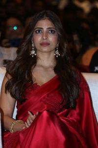 Actress Malavika Mohanan Red Saree Pics @ Thangalaan Pre Release