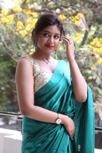 Actress Malavika Satheesan Saree Pics @ Bommala Koluvu Press Meet