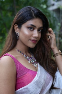 Actress Malavika Satheesan Saree Pics at Boyfriend for Hire Press Meet