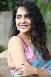 Actress Malvi Malhotra Saree Stills @ Tiragabadara Saami Success Meet