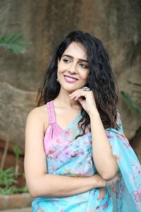 Actress Malvi Malhotra Saree Stills @ Tiragabadara Saami Success Meet