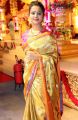 Actress Manasa Himavarsha Silk Saree Photos at Hanisha Chalavadi Wedding