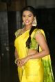 Telugu Actress Manasa Traditional Yellow Silk Saree Photos