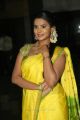 Telugu Actress Manasa Traditional Yellow Silk Saree Photos