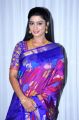 Actress Mani Chandana Photos in Blue Silk Saree
