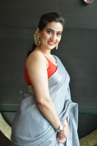 Anchor Manjusha Saree Pics @ Acharya Press Meet