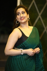 Anchor Manjusha Saree Photos @ Stand Up Rahul Pre Release Event