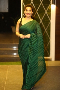 Anchor Manjusha Saree Photos @ Stand Up Rahul Pre Release Event