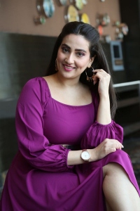 Anchor Manjusha New Cute Photos in Dark Pink Long Dress