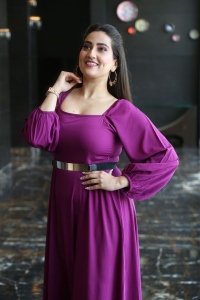 Anchor Manjusha New Cute Photos in Dark Pink Long Dress