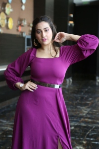 Anchor Manjusha New Cute Photos in Dark Pink Long Dress