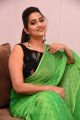 Telugu Anchor Manjusha Green Saree Photos