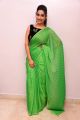 Anchor Manjusha in Green Saree Photos with Black Blouse