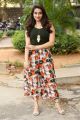 Telugu TV Anchor Manjusha Photos in Black T-Shirt & Floral Wide-Leg 3/4th Pants