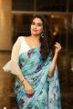 Telugu TV Anchor Manjusha Pics in Blue Floral Saree