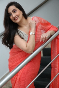 Anchor Manjusha Saree Images @ Yashoda Movie Success Meet