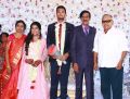 Actor Radha Ravi @ Manobala Son Harish Priya Wedding Reception Stills