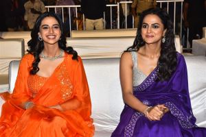 Meenakshi Chaudhary, Shraddha Srinath @ Mechanic Rocky Movie Pre-Release Event Stills