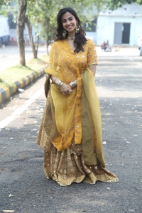 Actress Meenakshi Chaudhary Pics @ Vishwak Sen 10th Movie Opening