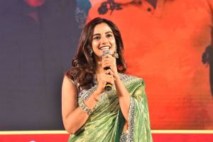 Meenakshi Chaudhary New Saree Stills @ Sankranthiki Vasthunnam Trailer Launch