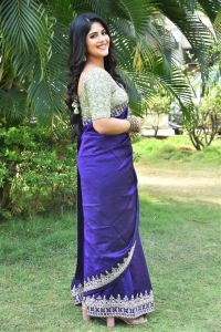 Vikkatakavi Actress Megha Akash Blue Saree Stills