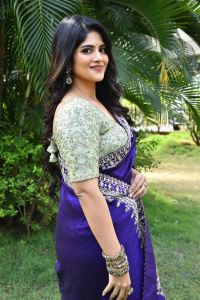 Vikkatakavi Actress Megha Akash Blue Saree Stills