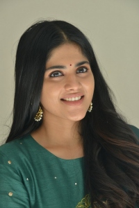 Megha Akash Green Salwar Kameez Pics @ Dear Megha Success Meet