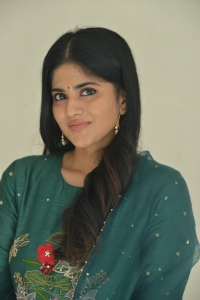 Megha Akash Green Salwar Kameez Pics @ Dear Megha Success Meet