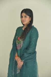 Megha Akash Green Salwar Kameez Pics @ Dear Megha Success Meet