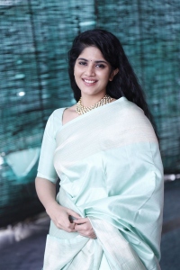 Actress Megha Akash Saree Photos @ Kanaka Durga Movie Launch