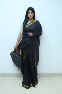 Manu Charitra Actress Megha Akash in Black Saree Stills