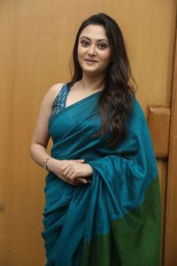 Megha Chowdhury Green Saree Pics @ Tenant Teaser Launch