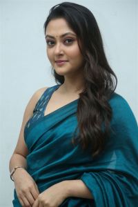 Tenant Movie Heroine Megha Chowdhury Green Saree Pics