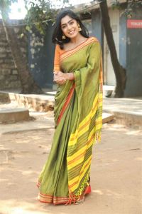Actress Meghalekha Saree Stills @ Bootcut Balaraju Teaser Launch