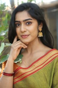 Actress Meghalekha Kacharla Saree Stills @ Bootcut Balaraju Teaser Launch