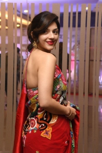 Actress Mehreen Red Saree Pics @ Spark Movie Trailer Launch