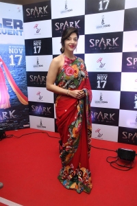 Actress Mehreen Red Saree Pics @ Spark Movie Trailer Launch
