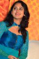 Actress Mia George Photos in Cyan Blue Color Churidar
