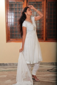 Actress Monal Gajjar New Cute Pics in White Churidar