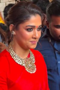 Actress Nayanthara @ Mookuthi Amman 2 Movie Pooja Stills