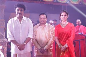 Sundar C, Ishari K. Ganesh, Nayanthara @ Mookuthi Amman 2 Movie Pooja Stills