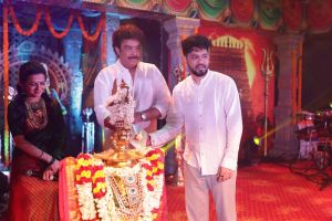 Sundar C, Hiphop Adhi @ Mookuthi Amman 2 Movie Pooja Stills