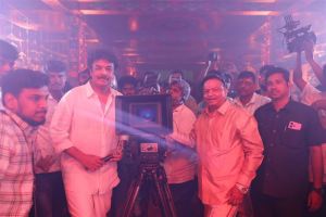 Sundar C, Ishari K. Ganesh @ Mookuthi Amman 2 Movie Pooja Stills